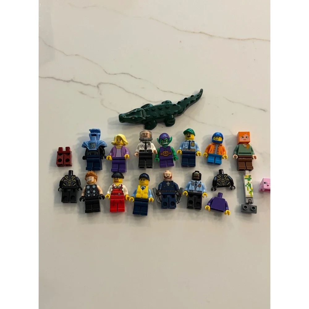 LEGO Minifigure Lot Marvel Green Goblin Thor Minecraft Steve Crocodile City